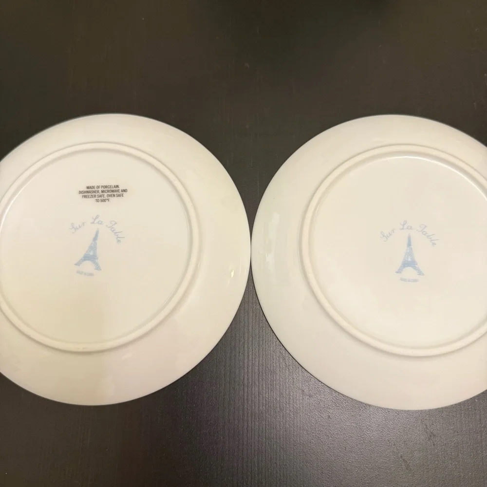 Sur La Table Small Plate And Cup Bowl Set Of 2 Paris Eiffel Tower Porcelain
